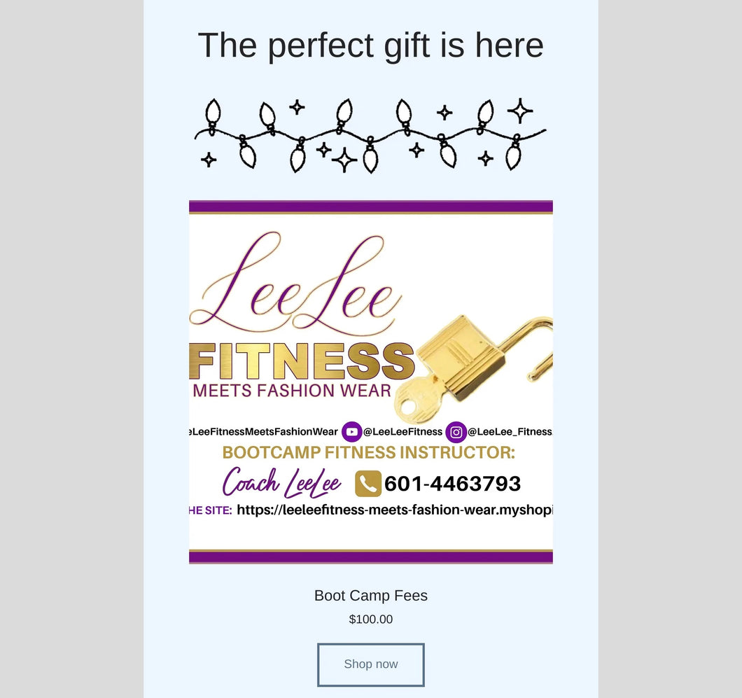 Gift Card For LeeLeeFitness Bootcamp